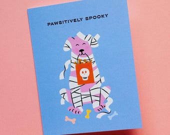 Pawsitively Spooky Halloween Greeting Card
