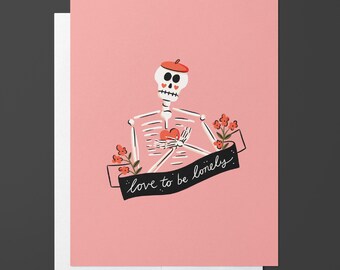 Lonely Bones Halloween Greeting Card
