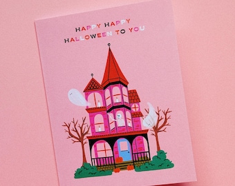 Hallow House Halloween Greeting Card