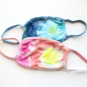 Tie Dye Face Mask Two Pack - Concentric Circle Pattern Face Mask Set