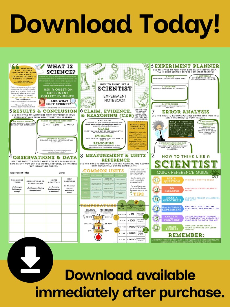 Scientific Method Unit & Experiment Planner | 10-page STEM Notebook PDF ...