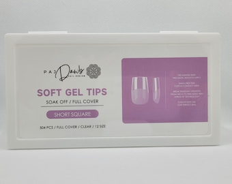 Square Soft Gel Nail Tips | Gel Extensions | Soft Gel | Nail Enhancement | Tips
