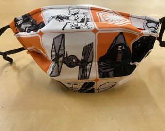 Star Wars Face Mask - Storm Troopers- 3 layers, Adjustable Nose Bridge & Ear Loops, washable
