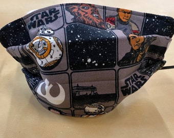 Star Wars Face Mask - Classic - 3 layers, Adjustable Nose Bridge & Ear Loops, washable