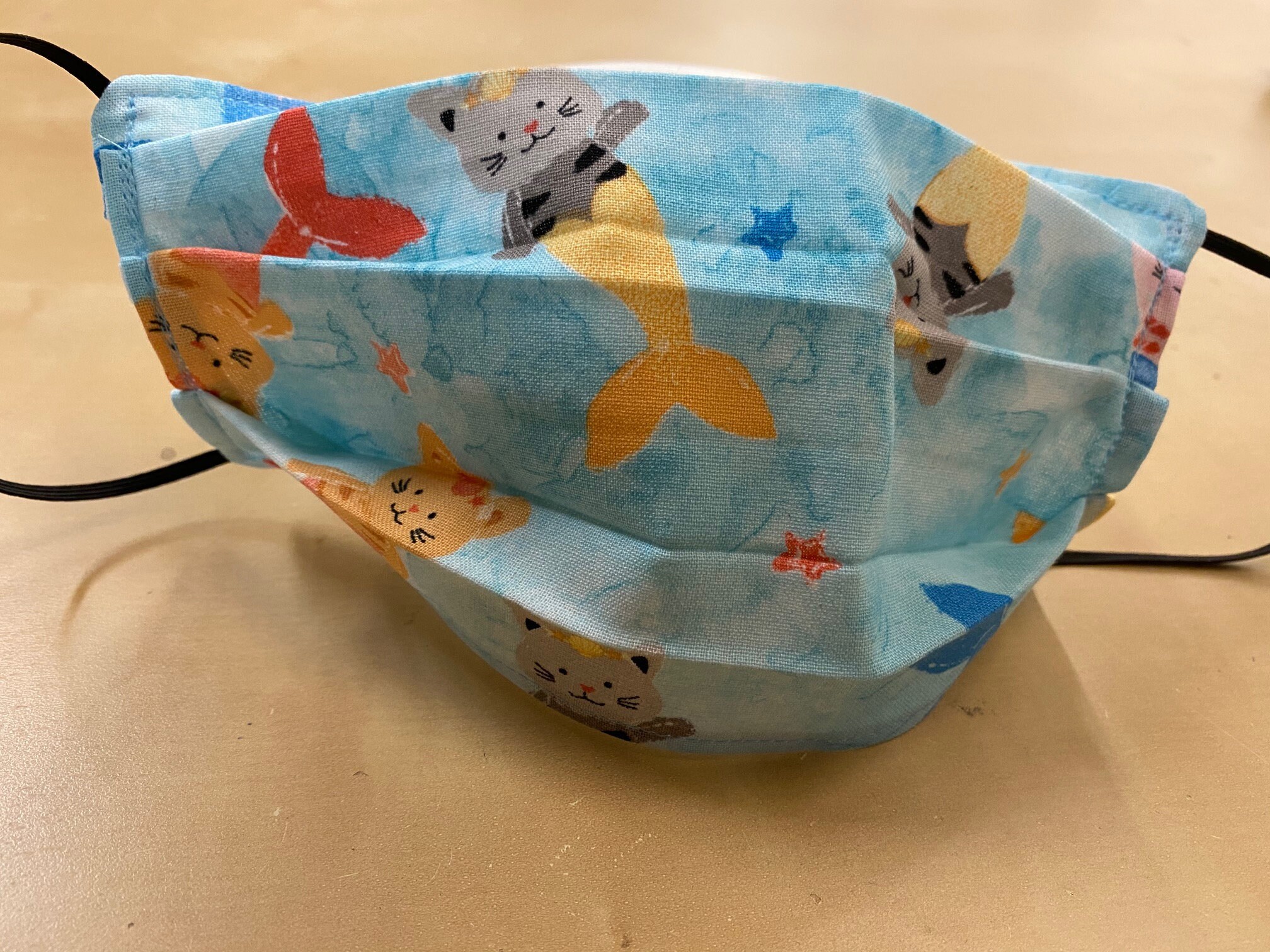 Meowmaids Face Mask Cute Cats 3 Layer Adjustable Etsy UK