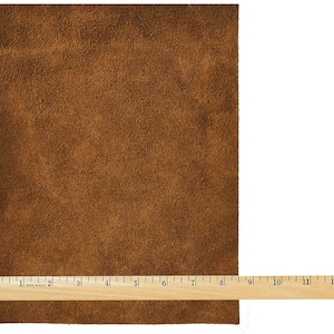 Natural Leather Suede Leather, 2-4 oz (.8-1.6mm) Medium Brown 8.5&quot;x11&quot; Pre Cut Cowhide Full Grain Leather