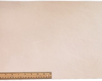 Skóra narzędziowa, naturalna, licowa, garbowana roślinnie, lekka, 3-4 uncje, 12" x 24" kawałek, 2 stopy kwadratowe