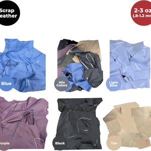 ELW Leather Scraps 2-3 oz (.8-1.2 mm)| 1-100 LBS Genuine Cowhide Full Grain Leather Remnants for Crafts, Leather Material Supplies, Pieces