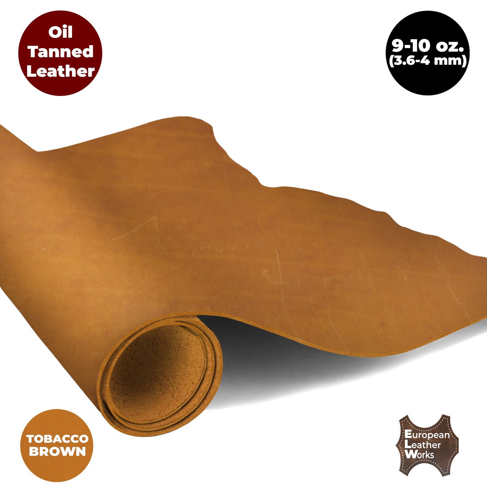 ELW 9-10 Oz (3.6-4mm) Heavy Weight Oil Tanned Cowhide Full Grain ...