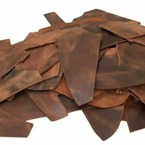 6 LB Scraps Tooling Crafts 100% Cowhide Full Grain Leather 5/6oz (2-2.4mm) Brown Colors