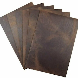 Full Grain Leather 6&quot;x6&quot; Set of 6 Special Offer 100% Cowhide 5/6oz (2.0mm) Brown