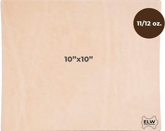 Import Tooling Craft Leather Thick Heavy Weight 11/12 oz | Pre-Cut 10"x10" | Vegetable Tanned | Full Grain | Crafts, Tooling, Hobby...