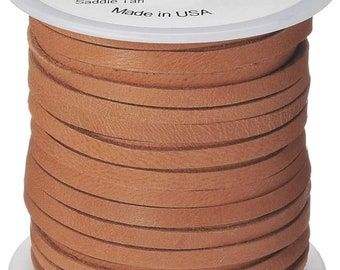 Realeather Deerskin Leather Lace | Size 1/8" x 50' (4.8mm x 15.24m) | 2/3 oz Thickness (.8-1.2mm)
