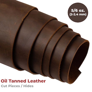 ELW Tooling Leather 5-6 oz (2-2,4 mm) dimensioni pretagliate - Pelle bovina pieno fiore marrone zibellino per fondine, foderi per coltelli, sottobicchieri, embo