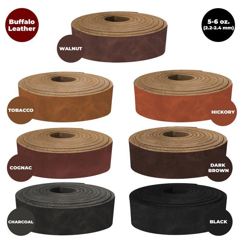 ELW Buffalo Hide Leather Strap 5-6 Oz (2-2.4mm) Thickness | Leather