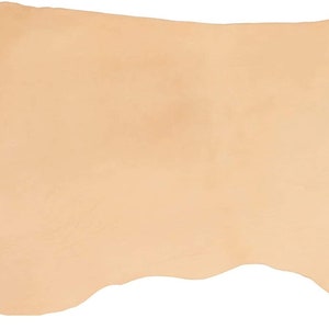 Pu&ograve; includere: Un pezzo di pelle marrone chiaro, con una forma leggermente irregolare e una texture liscia e morbida.