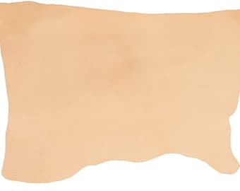 Veg Tanned Leather Shoulder 8/9 oz. (3.2-3.6mm) Natural Full Grain Leather Hide Tooling Craft Repair Projects Various Sizes