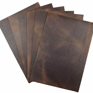 Lot de 6 cuir pleine fleur 4 x 6 po. Offre spéciale 100 % cuir de vache 5/6 oz (2,0 mm) Marron