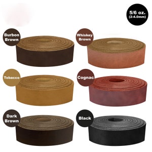 May include: Six spools of leather in different colors: bourbon brown, whiskey brown, tobacco, cognac, dark brown, and black. Each spool is 5/6 ounce and 2-4.0 mm thick.