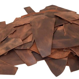 10 LB Scraps Tooling Crafts 100% Cowhide Full Grain Leather 5/6oz (2-2.4mm) Brown Colors