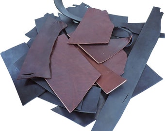 Bolsas de cuero de 1 libra para hacer carteras (látigo negro y burdeos) de European Leather Works