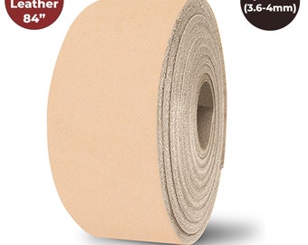 ELW 9-10 oz (3.6-4mm) Tooling Leather Vegetable Tanned 84" Lengths Blank Belts Cowhide Full Grain Strip, Straps - DIY, Leathercraft