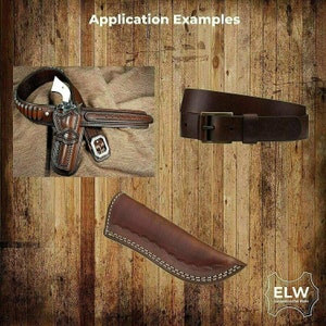 Brown 5/6 oz. (2mm) Tooling Leather Belt/Strip/Straps 1/2" to 4" Wide, 68-72 Inches Long image 4