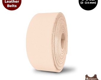 ELW  Vegetable Tanned Leather Blank Belts - 5-6 oz (2-2.4mm) Thickness - Cowhide Tooling Leather Full Grain Straps, Molding, Dyeing,Carving,