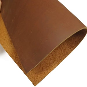 Brown Tooling Leather Square 5-6 oz. (2.0-2.4mm) Thickness Size 12&quot;x48&quot; Cowhide Leather for Crafts Tooling Sewing Hobby Workshop Crafting