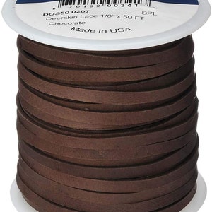 Realeather Deerskin Leather Lace | Size 3/16&quot; x 50&#39; (4.8mm x 15.24m) | 2/3 oz Thickness (.8-1.2mm)