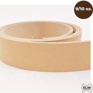 ELW Import Tooling Leather 9/10 oz Natural Belt Blanks/Strips/Straps from Full Grain Vegetable Tanned Leather (1-3/4&quot; x 50&quot;)