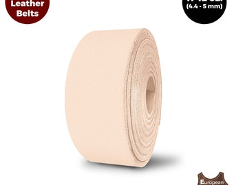 ELW 11-12 oz.(4.4-5mm) Vegetable Tanned Leather Blank Belt -Cowhide Full Grain Strip, Strap, Tooling, Dyeing, Molding, Engraving, DIY, Craft