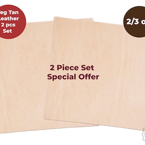 Veg Tan Tooling Leather 2 Piece Special Price 2/3 oz (1-1.4mm) Pre-Cut Shapes 6" to 48" Import AA Grade Natural Cowhide Leathercraft,...
