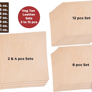 ELW Vegetable Tanned Leather Discount Priced Bundle Sets 3/4oz 5/6oz 6/7oz 8/9oz 9/10oz 11/12 oz (1-4.8mm) Cowhide Full Grain...