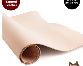 European Leather Work 7-9 oz (2.8-3.6 mm) Vegetable Tanned Pre-Cut Full Grain Cowhide Leather for Tooling, Engraving, Crafting, Molding