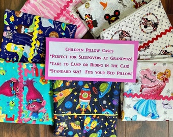 Children's Pillow Cases Sleepover Camp Grandma Travel Car Ride Standard Pillow Fun