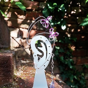 Rosegold Elfen Ohrmanschette: Lila Samen Perle Blume Fee Schmuck