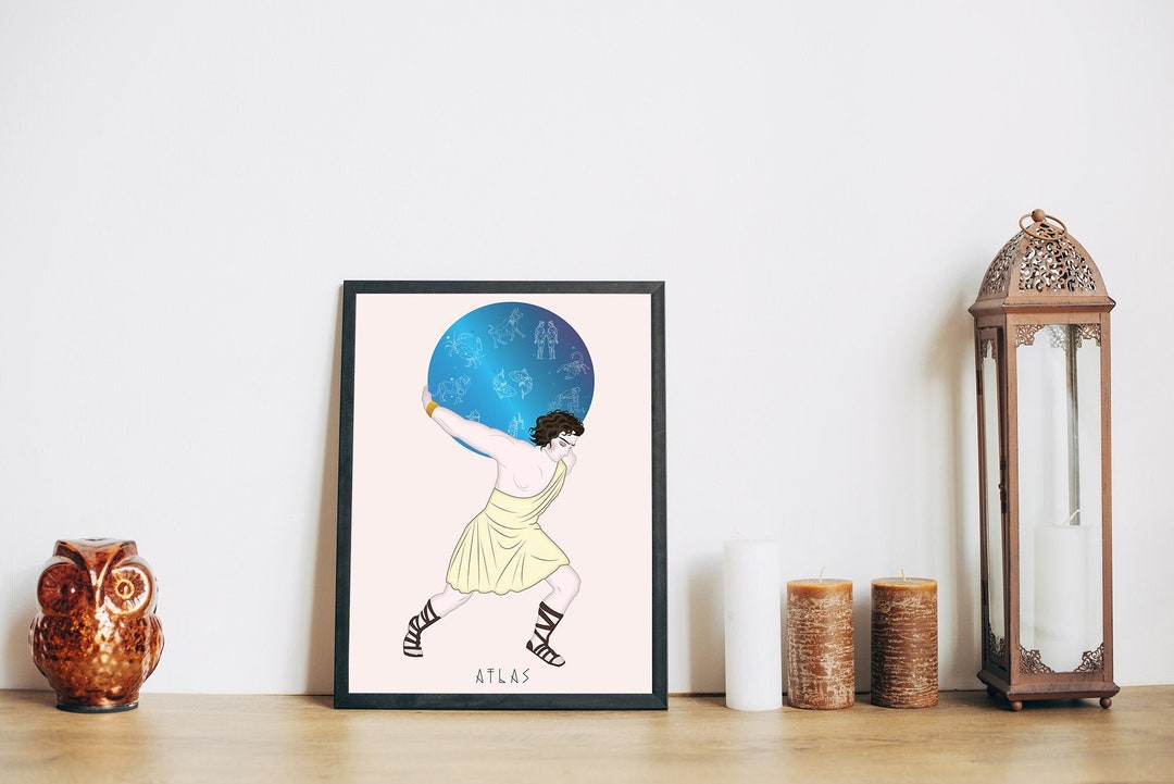 Atlas Art Print, Glossy Art Print, Shiny Art Print, Titan Atlas, Atlas ...