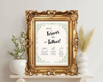 Temporary Tattoo Station Sign - Customizable Template