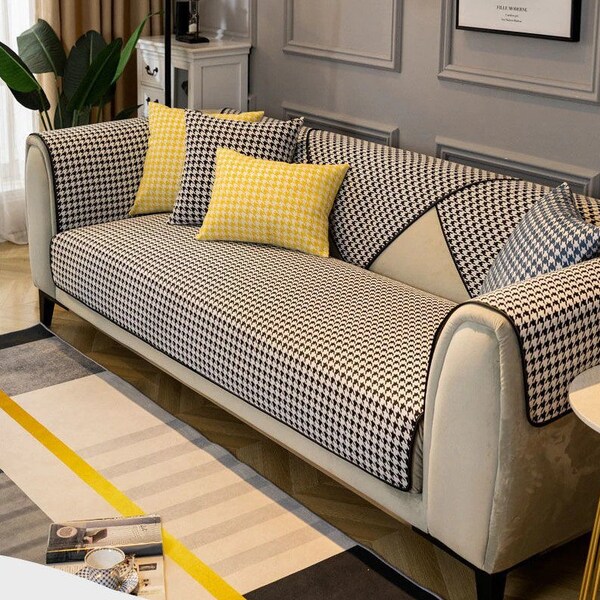 Red Plaid Sofa Throw Etsy