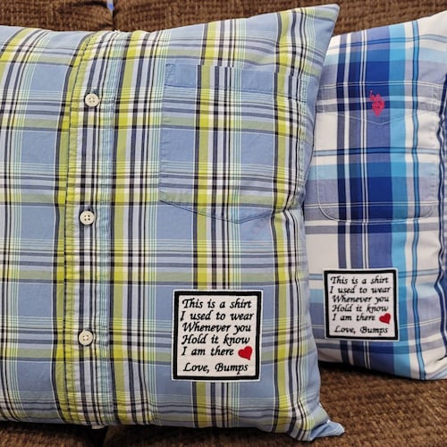 Memory Pillow Made From Shirt Pillows Made From Loved Ones Etsy