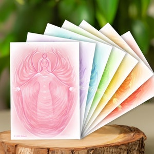 Cartas de los ángeles de los chakras Meditación Consejos de vida Oráculo Afirmaciones Predicciones Autorreflexión