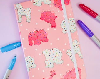Frosted Circus Animal Cookie Notebook | Food-themed Notebook and Journal | Lined-Paper Journal