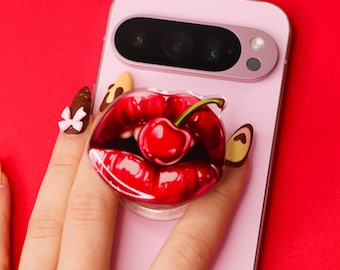 Cherry Lips Phone Grip | Retro-Style Phone Grip