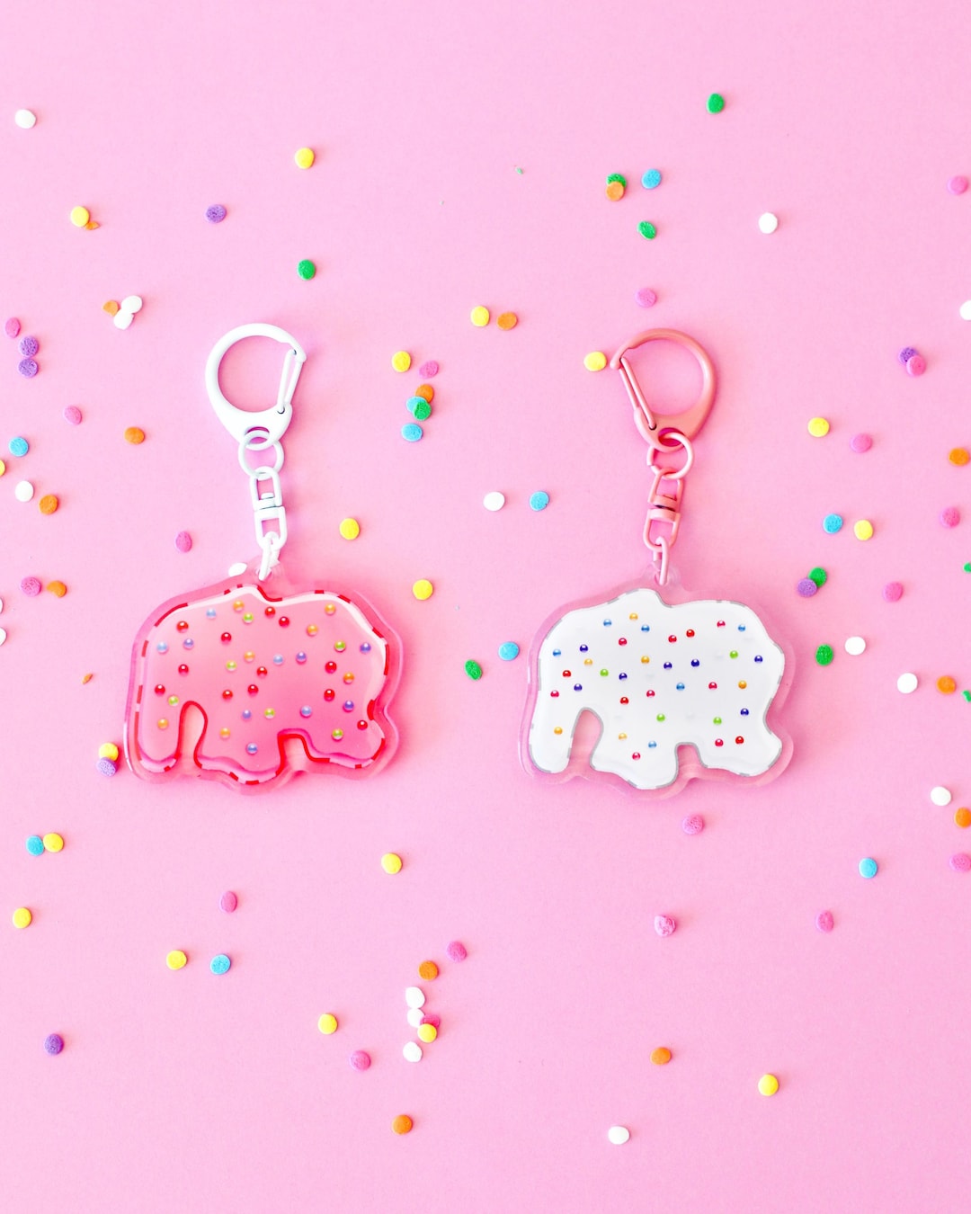Frosted Animal Cookie Keychain | Double-sided Acrylic Charm - Etsy