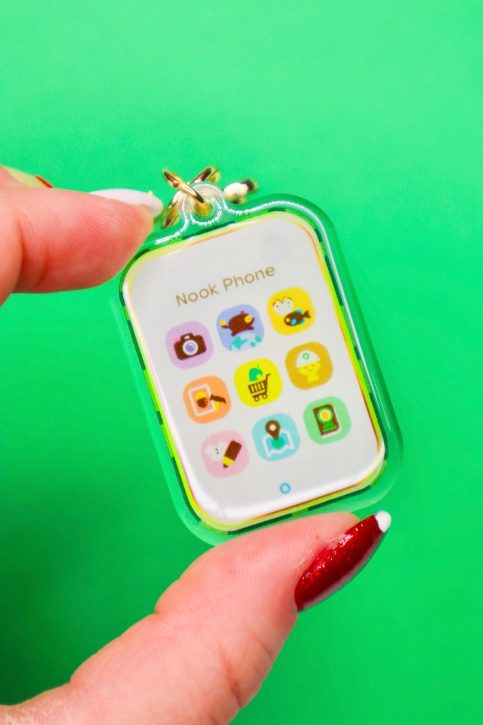 Nook Key Chain ACNH Nook Phone Keychain: Acrylic Video Game Charm - Etsy