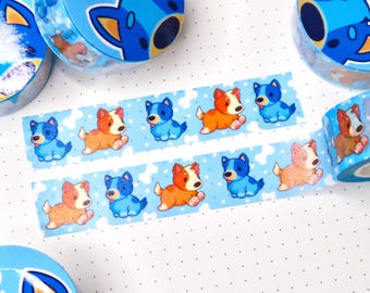 Blue Dog Washi Tape | Washi Tape | Cute Whimsical Washi Tape | Scrapbooking and Journaling | Bullet Journaling