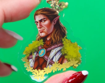 Halsin Acrylic Keychain | Baldur’s Gate 3, Gold Stamping