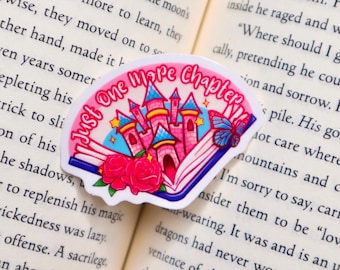 Just One More Chapter Sticker | Waterproof Vinyl Sticker | Reading and Books | Stationery and Journal Sticker | Water bottle Sticker
