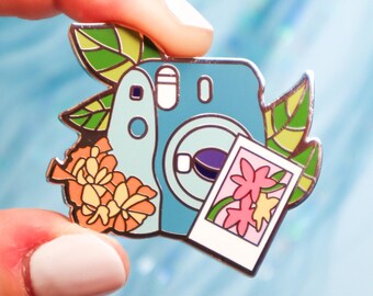 Summer Polaroid Camera Hard Enamel Pin | Whimsical and Decorative Pin